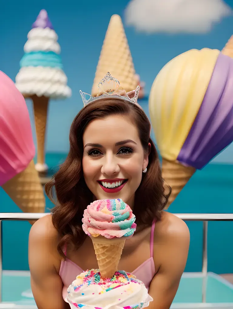 Young Aunty Photo: Whimsical Tutu and Ice Cream Fun
