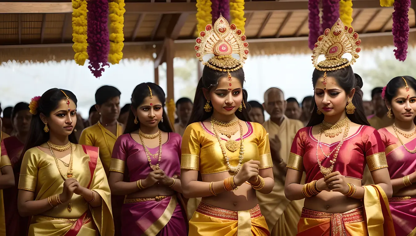 Young Devotees Perform Traditional Dance Around Kavadi